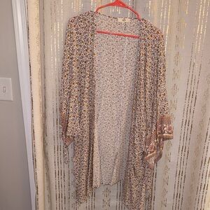 Entro Orange and Pink Floral Kimono